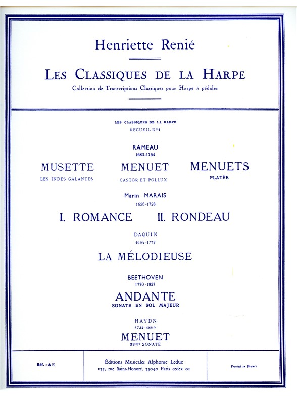 Various Composers: Les Classiques de la Harpe Vol.1 (Harp solo)