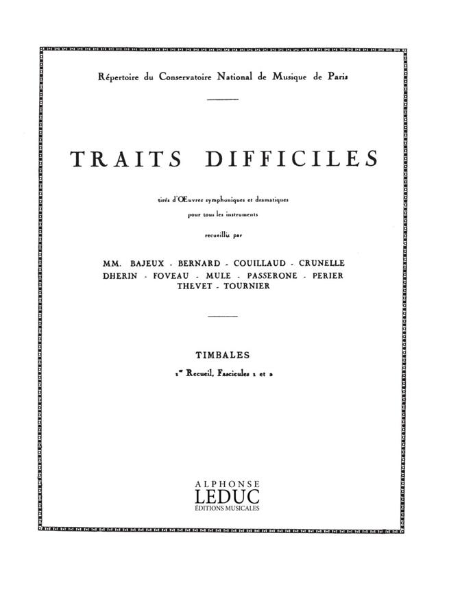 Various Composers: Traits difficiles pour Timbales (Percussion solo)