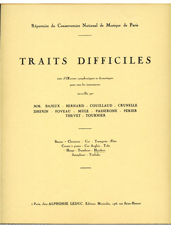 Various Composers: Traits difficiles (Oboe solo)