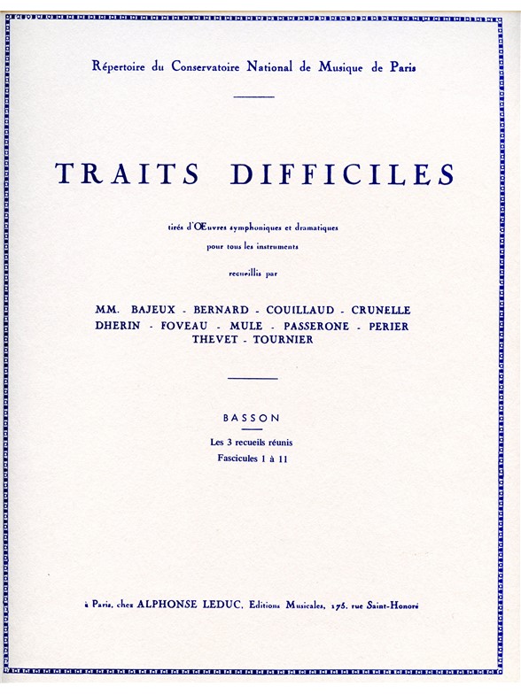 Various Composers: Traits difficiles (Bassoon solo)