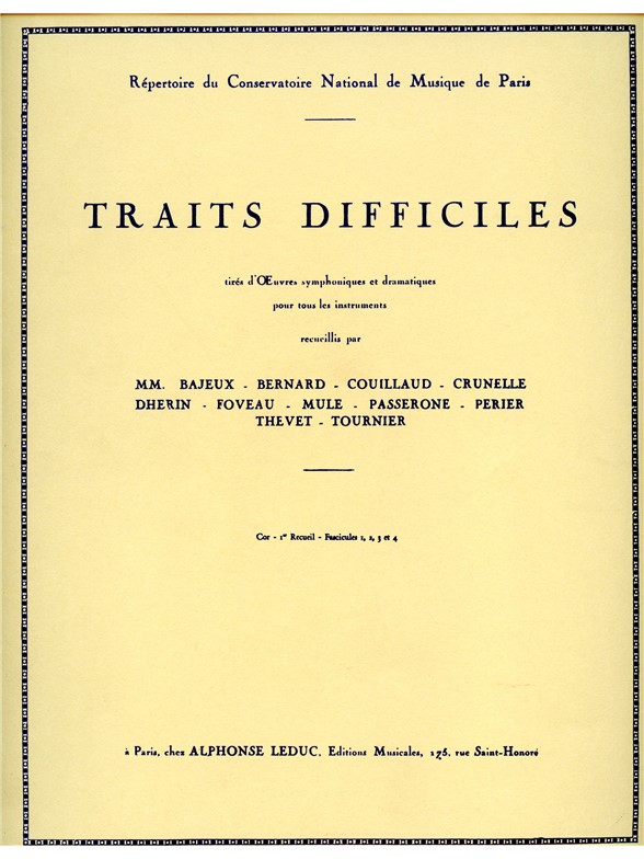 Various Composers: Traits difficiles Vol.1 (Horn solo)