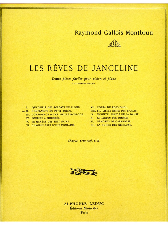 Raymond Gallois-Montbrun: Complainte du petit Bossu (Violin & Piano)