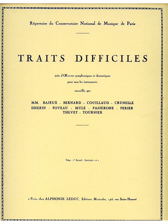 Various Composers: Traits difficiles Vol.1 (Tuba solo)