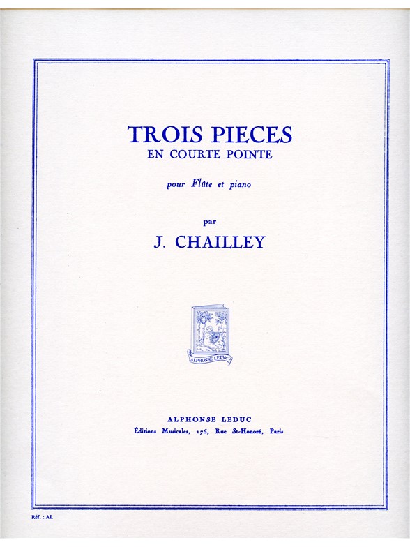 Jacques Chailley: 3 Pièces en Courte-Pointe (Flute & Piano)