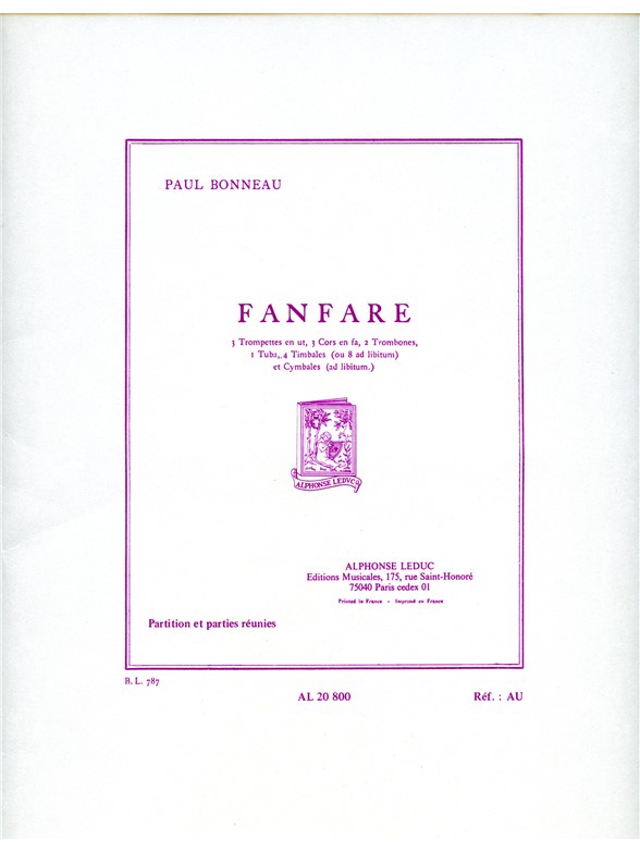 Paul Bonneau: Fanfare (Ensemble-Brass 8 or more)