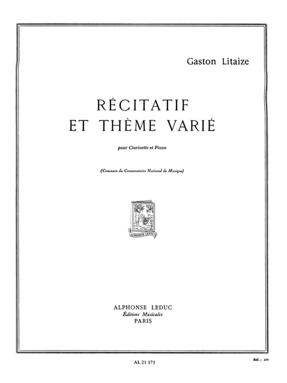 Gaston Litaize: Récitatif et Thème varié (Clarinet & Piano)