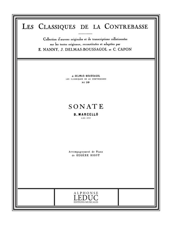 Benedetto Marcello: Sonata (Classiques No.39) (Double Bass & Piano)