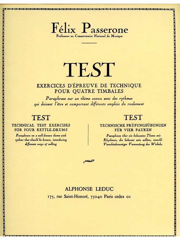Félix Passerone: Test (Percussion solo)