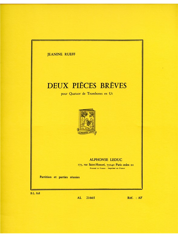 Jeanine Rueff: 2 Pièces brèves (Trombones 4)