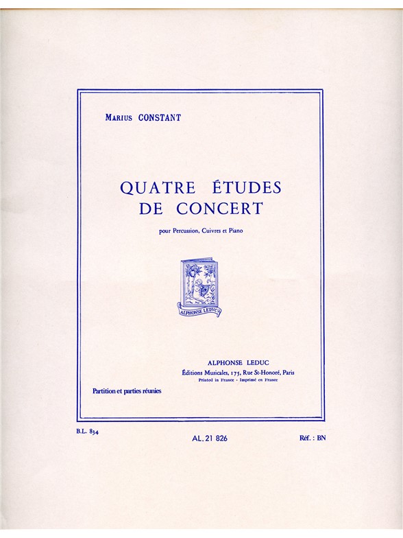 Marius Constant: 4 Etudes de Concert (Percussion & other instrument(s))