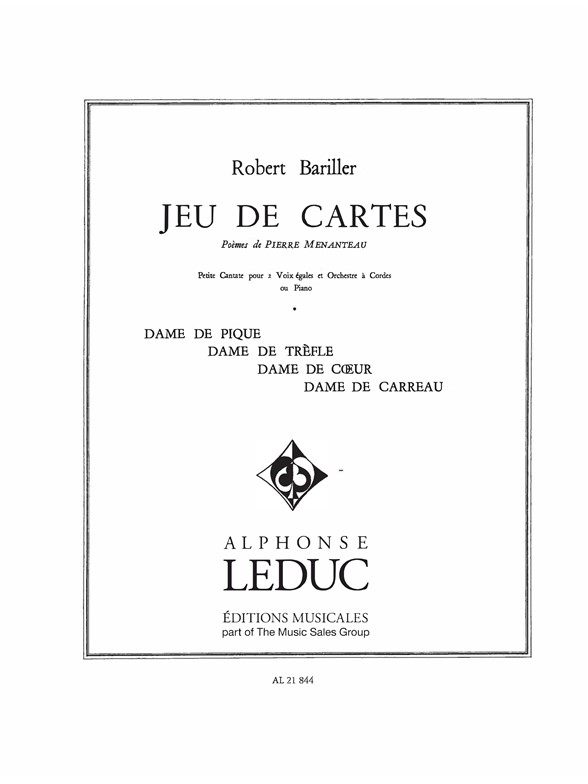 Bariller Jeux De Cartes 2 Equal Voices & Piano Book