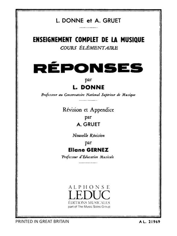 Donne Reponses Elementaire Teaching Material Book