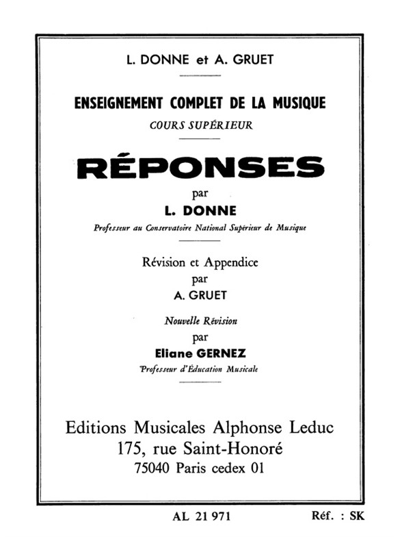 Donne Reponses Superieur Teaching Material Book
