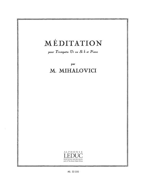 Marcel Mihalovici: Méditation (Trumpet & Piano)