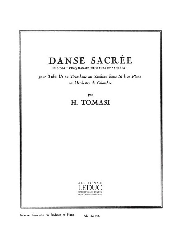 Henri Tomasi: Danse sacrée (C or B flat) (Tuba & Piano)