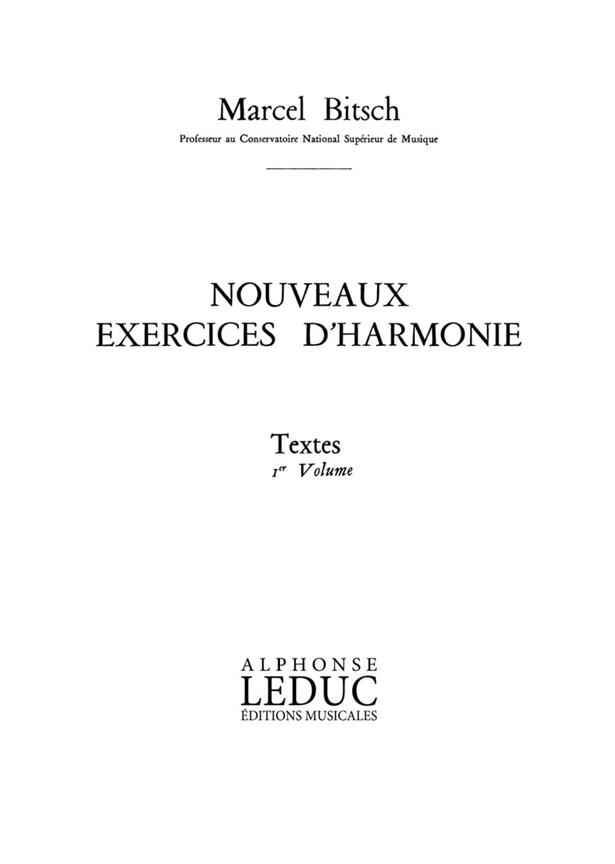 Bitsch Nouveaux Exercices D'harmonie Volume 1 Textes Bl862 Book