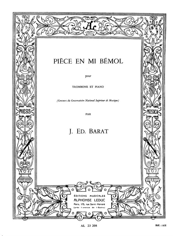 Jacques Ed. Barat: Pièce in E flat (Trombone & Piano)