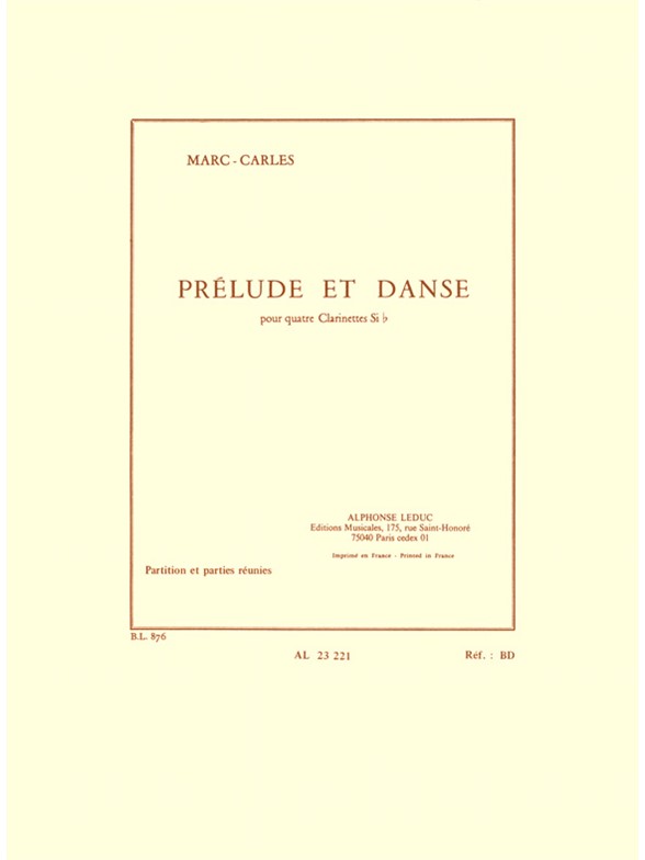 Marc Carles: Prélude et Danse (Clarinets 4)