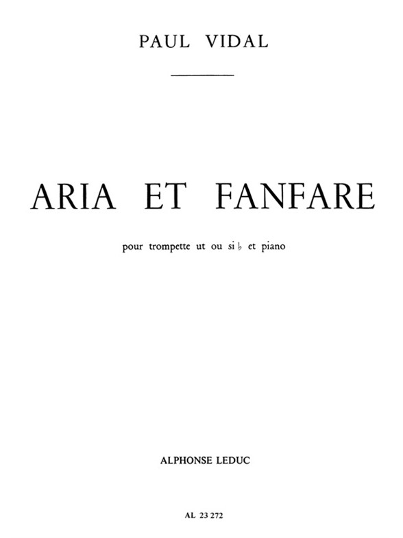 Paul Vidal: Aria et Fanfare (Trumpet & Piano)