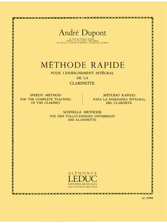 André Dupont: Méthode rapide pour l'Enseignement (Clarinet solo)