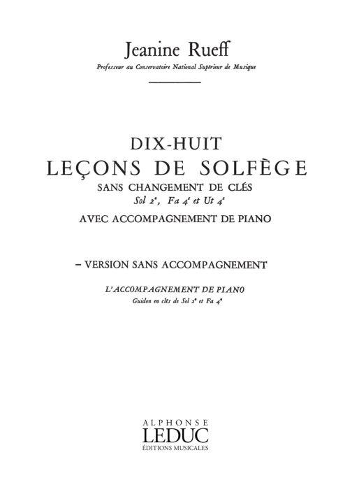 Rueff 18 Lecons Solfege 3 Cles Non Melangees Sol 2eme Fa 4eme U5 S Acc