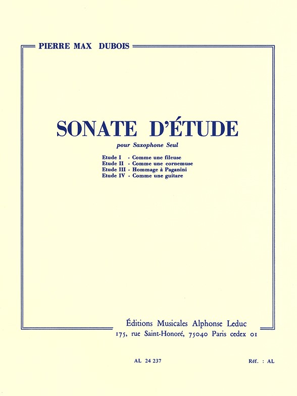 Pierre Max Dubois: Sonate d'Etude (Saxophone solo)