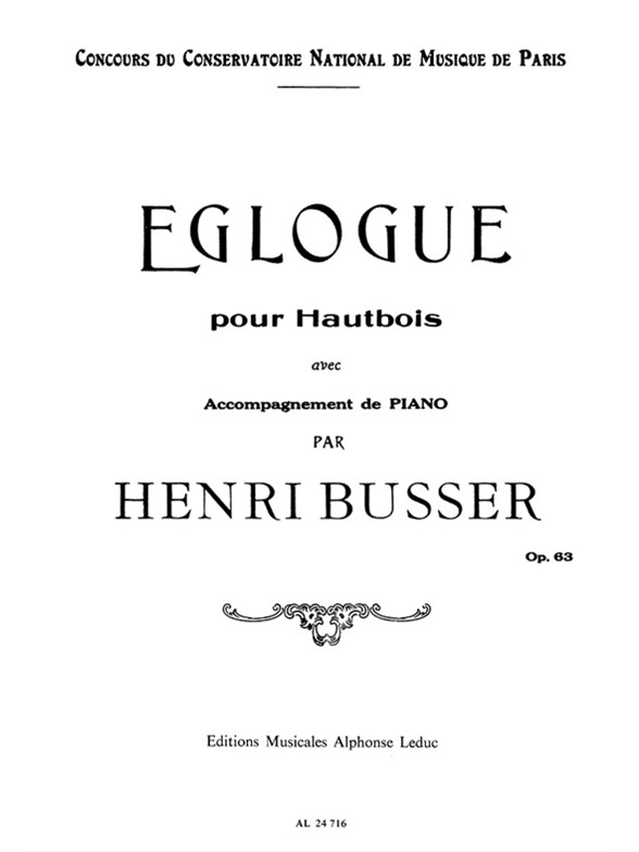 Henri Büsser: Eglogue Op.63 (Oboe & Piano)