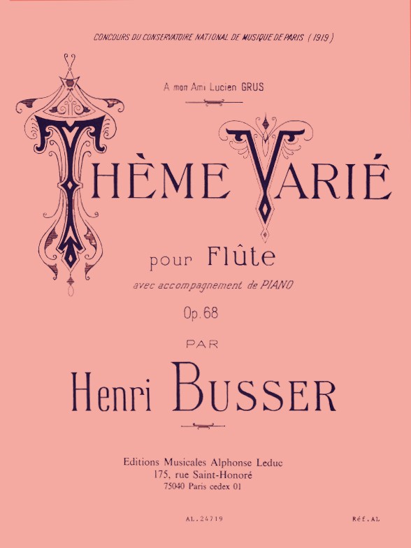 Henri Büsser: Thème varié Op.68 (Flute & Piano)