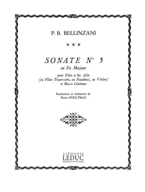 Paolo Benedetto Bellinzani: Sonata Op.3, No.5 in F major (Recorder & Continuo)