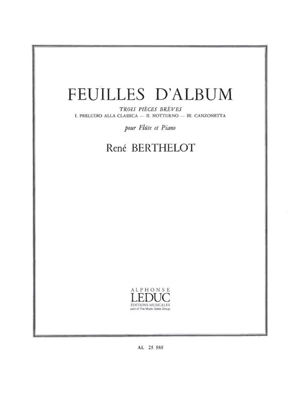 René Berthelot: Feuillets d'Album (Flute & Piano)