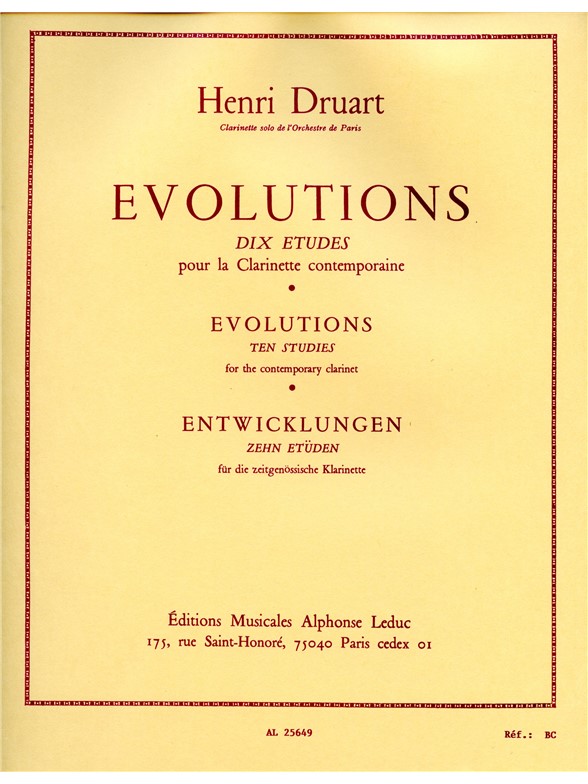 Henri Druart: Evolutions (Clarinet solo)