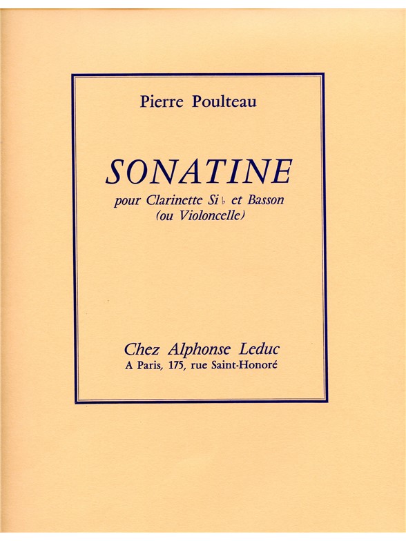 Pierre Poulteau: Sonatine (Clarinet & Bassoon)