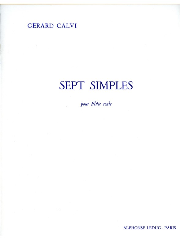 Gérard Calvi: 7 Simples (Flute solo)