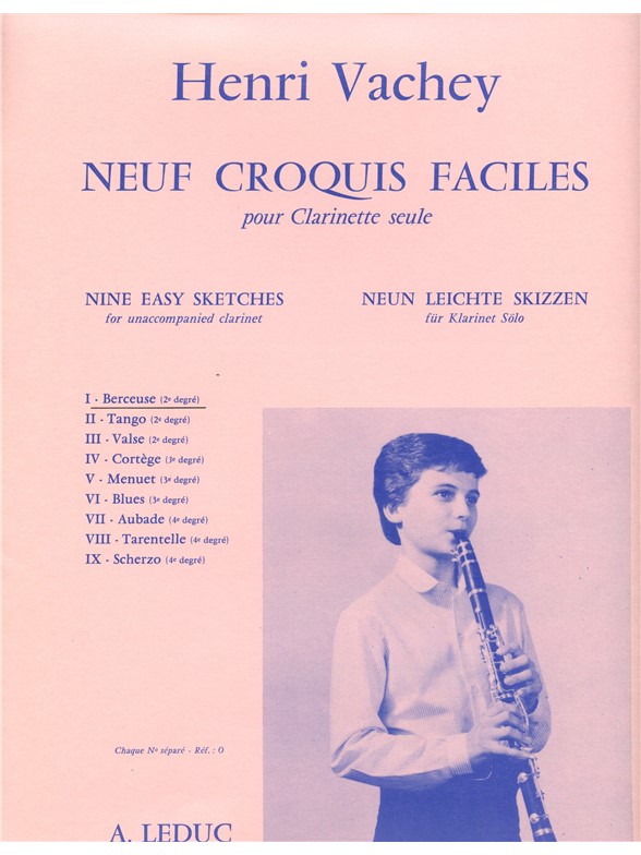 Henri Vachey: 9 Croquis faciles No.1: Berceuse (Clarinet solo)