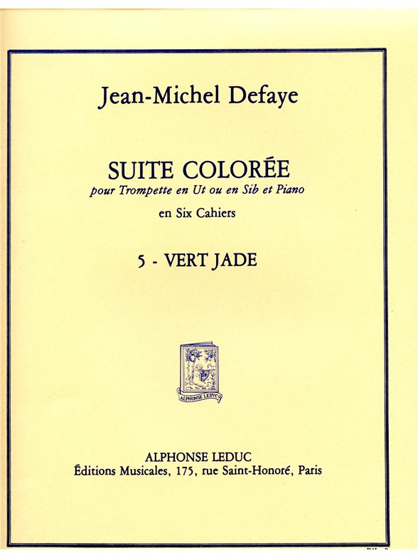 Jean Michel Defaye: Suite colorée No.5: Vert Jade (Trumpet & Piano)