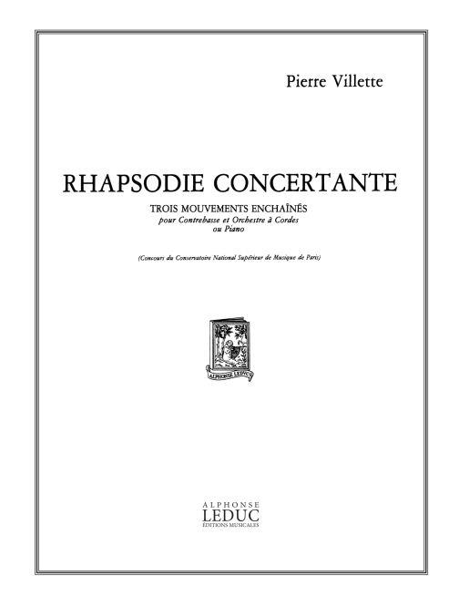 Pierre Villette: Rhapsodie concertante Op.46 (Double Bass & Piano)