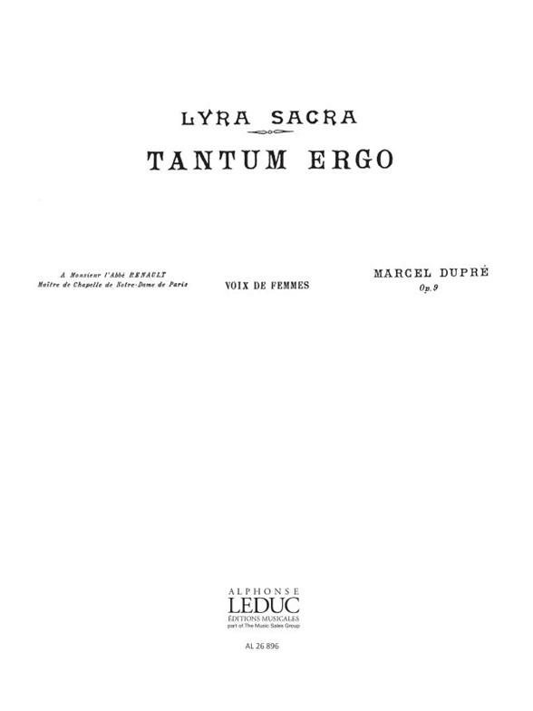Marcel Dupre: Tantum Ergo (Soprano And Alto Voices)