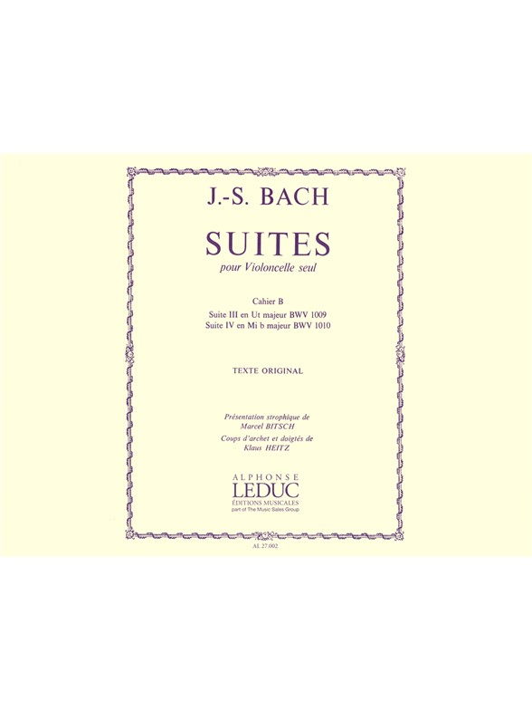 Johann Sebastian Bach: 6 Suites Vol.2: No.3 & No.4 (Cello solo)