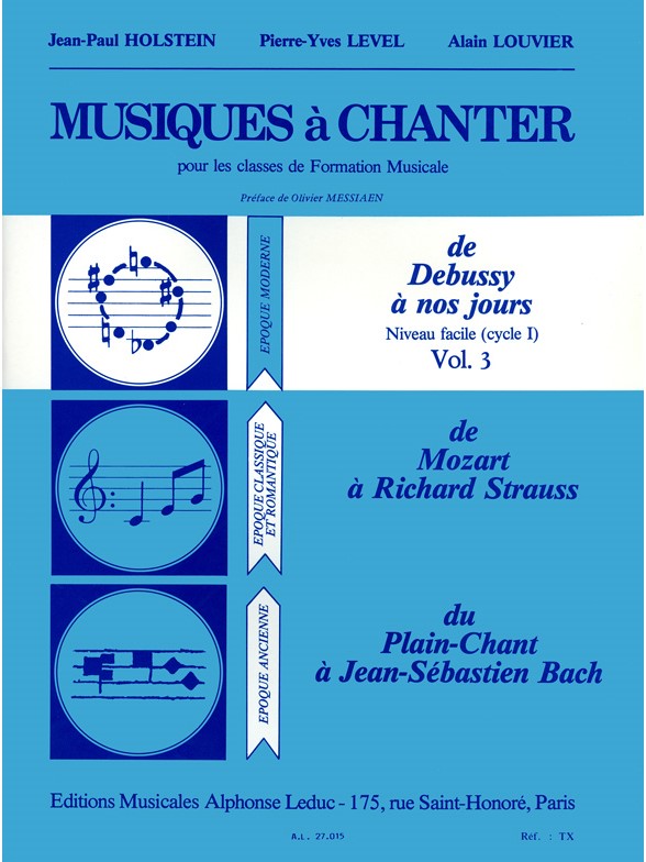 Holstein Level Musiques A Chanter Cycle 1 Niveau Vol 3 Debussy Vce Bk