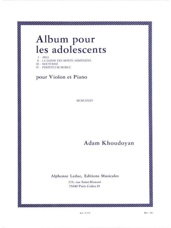 A. Khoudoyan: Album pour les Adolescents (Violin & Piano)