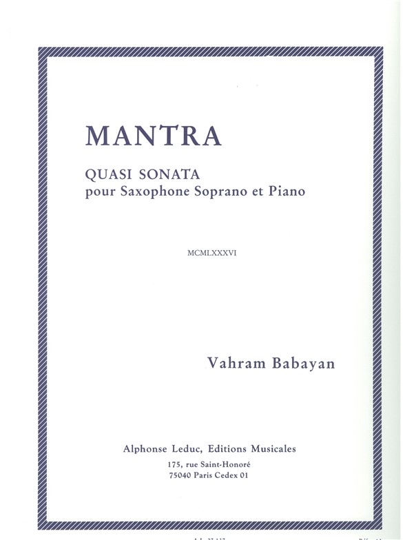 Babayan: Mantra (Saxophone-Tenor & Piano)