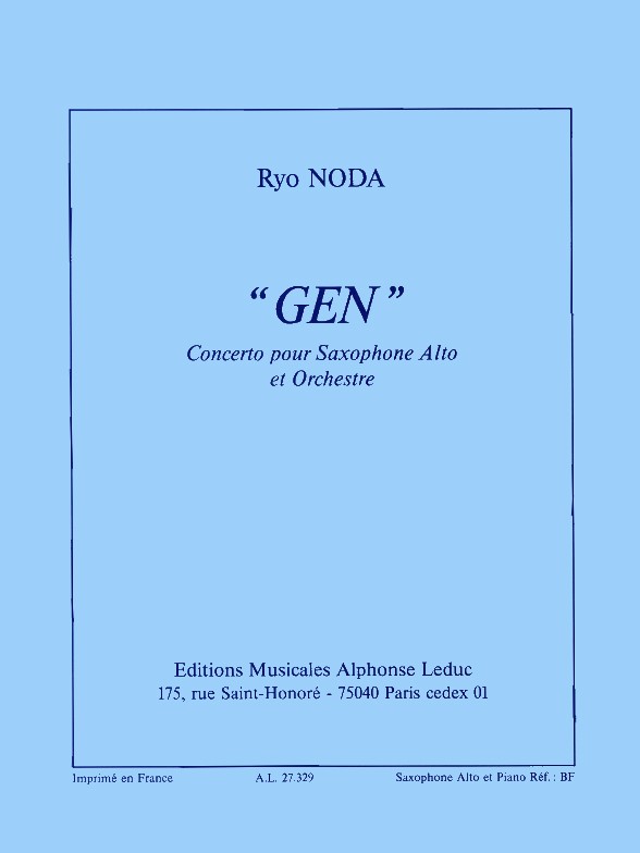 Ryo Noda: Gen (Saxophone-Alto & Piano)