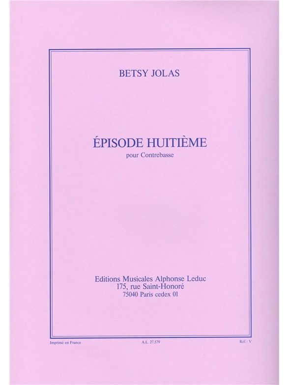 Betsy Jolas: Episode 8ème (Double Bass solo)