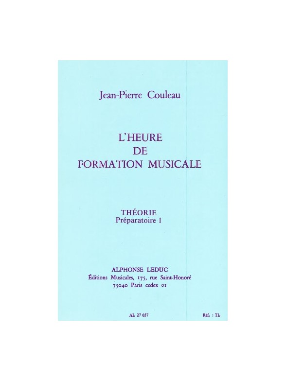 Couleau Heure De Formation Musicale Preparatoire 1 Theorie Book