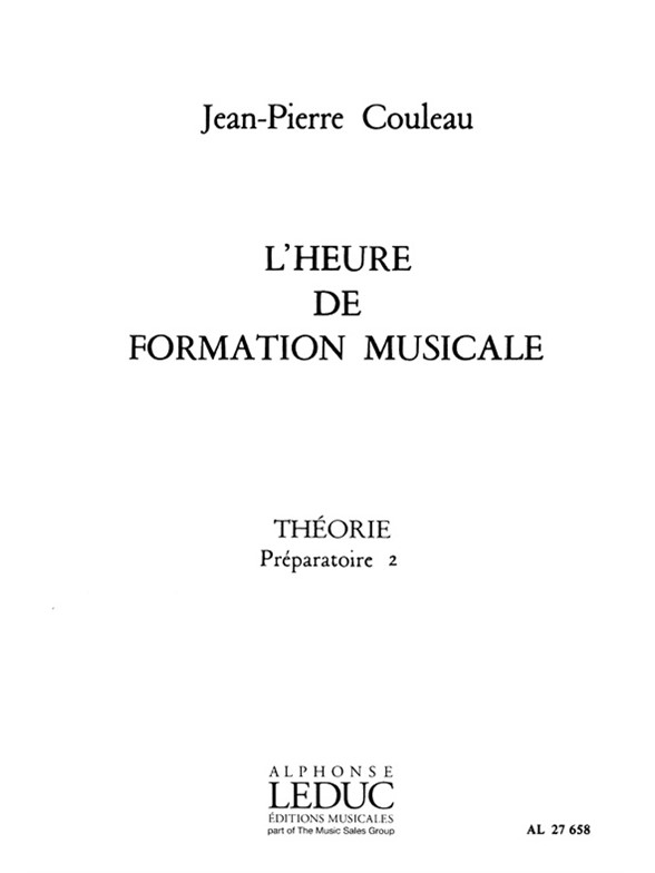 Couleau Heure De Formation Musicale Preparatoire 2 Theorie Book