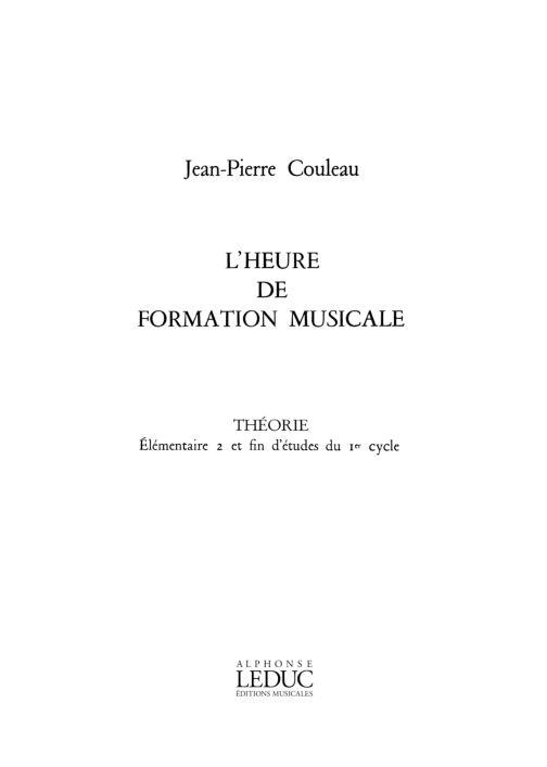 Couleau Heure De Formation Musicale Elementaire 2 Et Fin D'etudes 1er