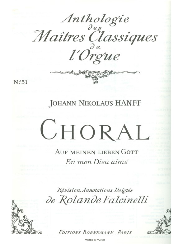 Johann Nikolaus Hanff: Chorale: Auf meinen lieben Gott (Maîtres classiques 51) (Organ)