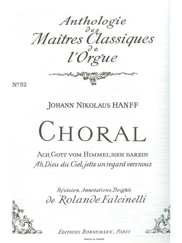 Johann Nikolaus Hanff: Chorale: Ach Gott, vom Himmel sieh darein (Maîtres No.52) (Organ)