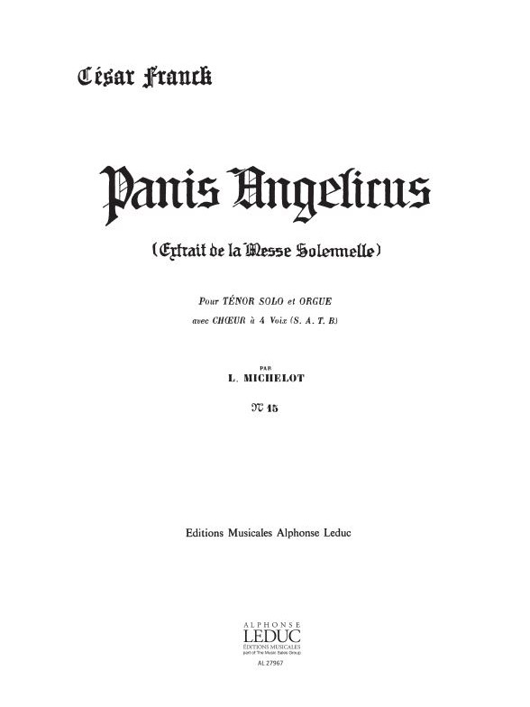 César Franck: Panis Angelicus (Vocal Score)