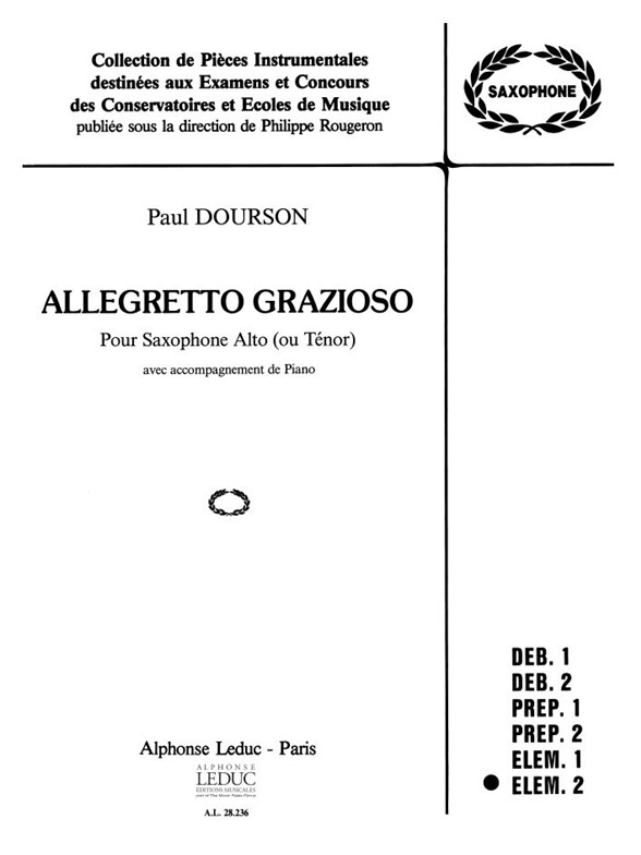 Paul Dourson: Allegretto grazioso (Saxophone-Alto & Piano)